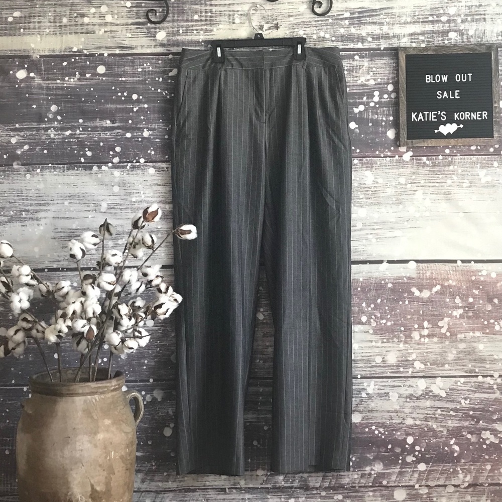 Chadwick's Pinstriped Wide-Leg Trousers
